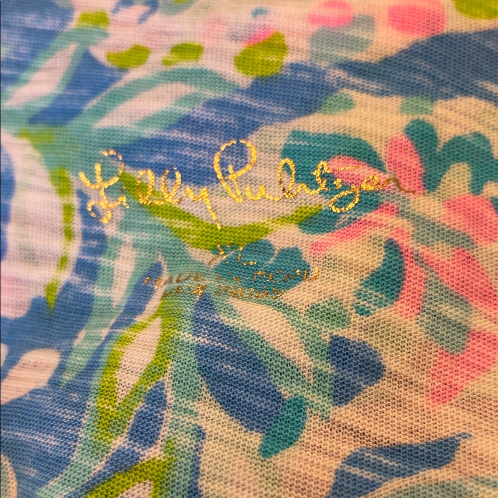 Lilly Pulitzer Blue and Pink Paisley Tank Top - Picture 2 of 3
